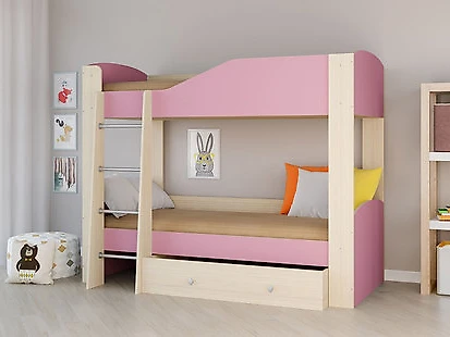 Кровать-чердак с игровой зоной Астра-2 (Принцесса) Розовый