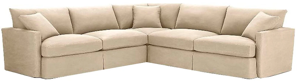 Угловой диван из велюра Марсия-2 Милк