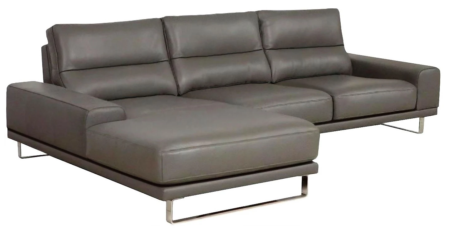 Модульный диван с оттоманкой  Рипозо Grey экокожа