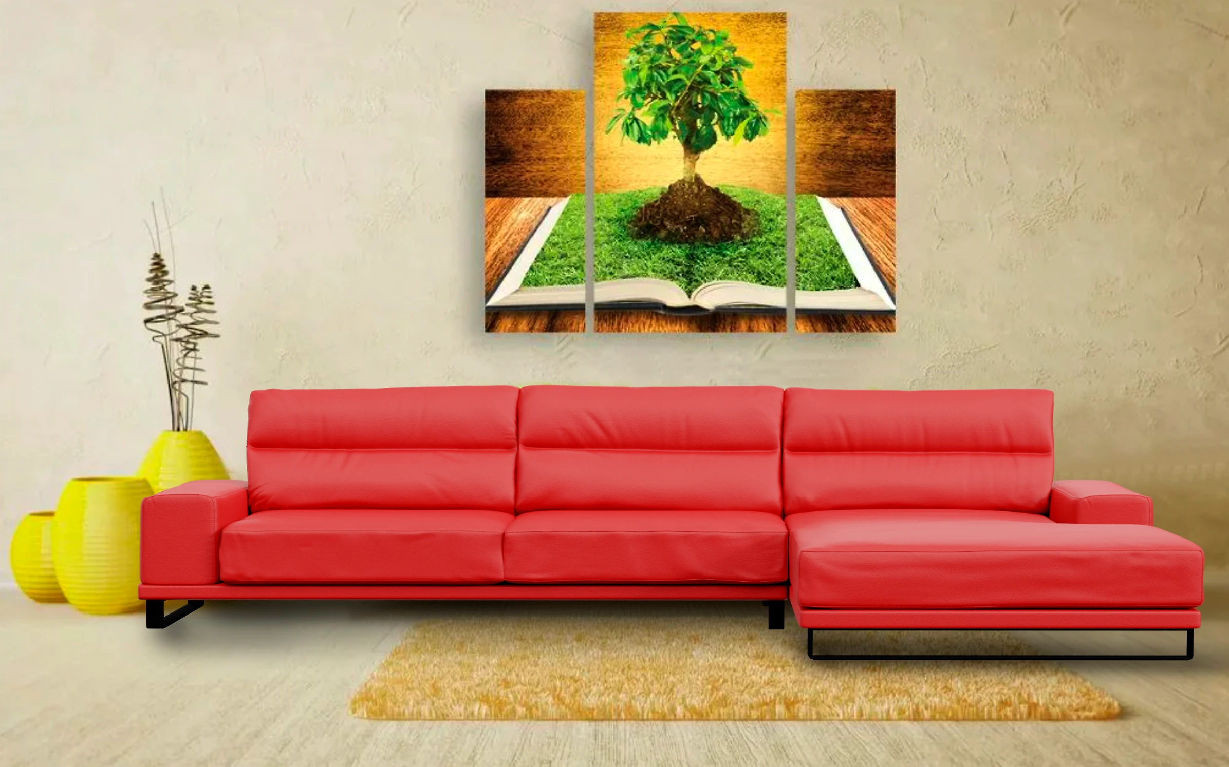Модульный угловой диван кожаный Рипозо Ред