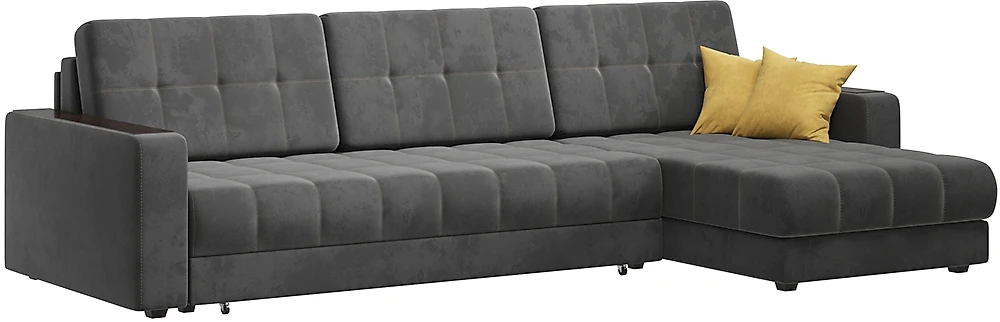 Угловой диван из велюра Босс (Boss) Max Плюш Графит
