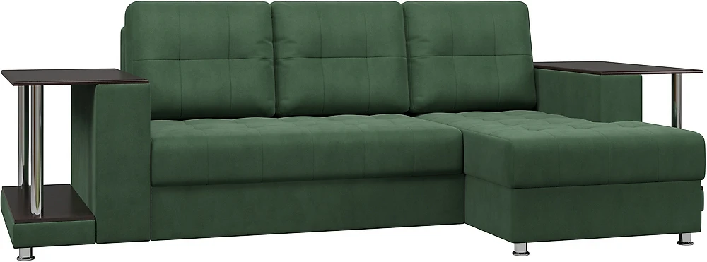 Угловой диван с ящиком для белья Атланта Дабл Плюш Свамп