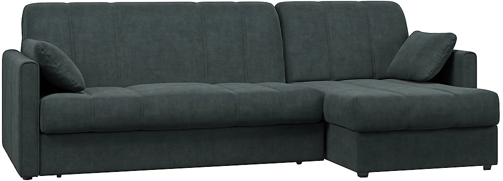Угловой диван с подушками Доминик Плюш Графит