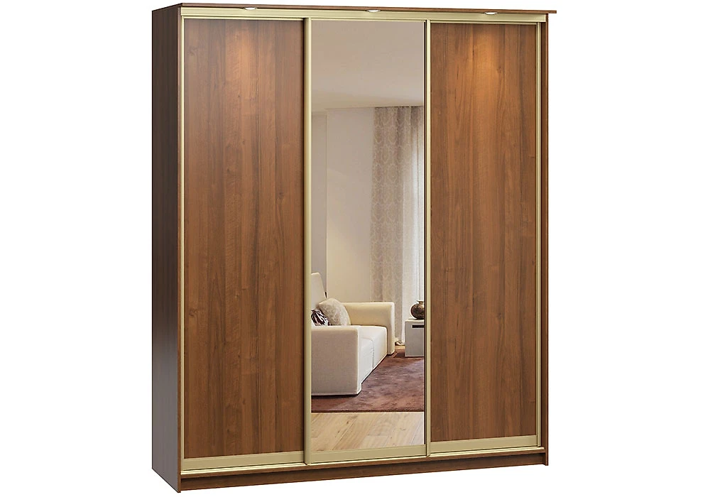 Шкаф цвета орех Байкал Дизайн-3 3 двери