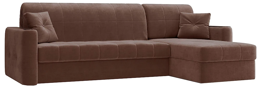 диван на металлическом каркасе Ницца Плюш Браун