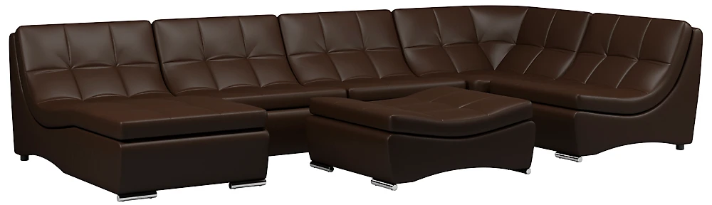 Раскладной кожаный диван Монреаль-7 Дизайн 1 кожаный