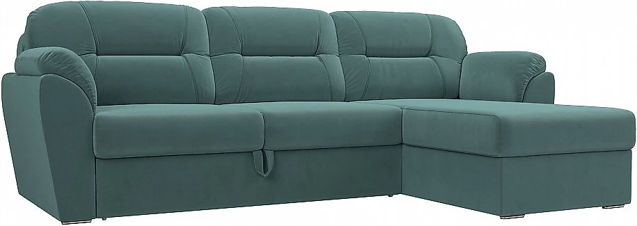 Угловой диван для ежедневного сна Бостон Плюш Бирюза
