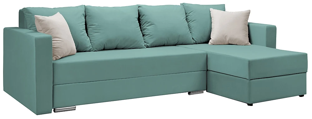 Угловой диван с ящиком для белья Саванна-2 Бирюза