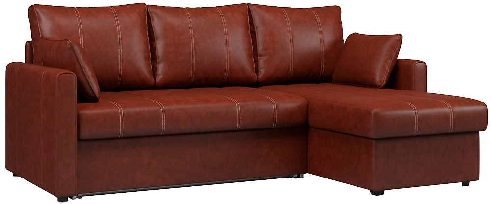 Угловой диван на металлическом каркасе Риммини Дизайн 2 кожаный