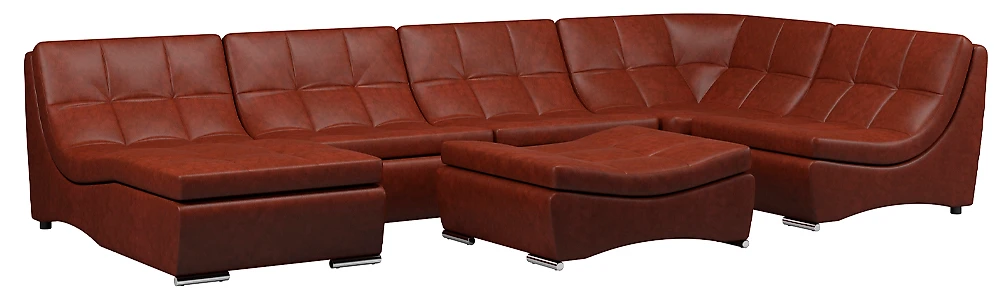 Раскладной кожаный диван Монреаль-7 Дизайн 3 кожаный