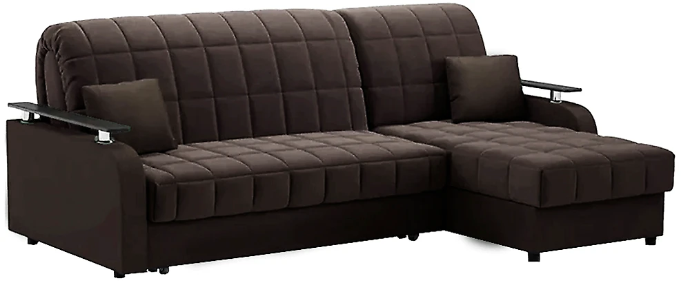 Угловой диван из велюра Карина Плюш Шоколад