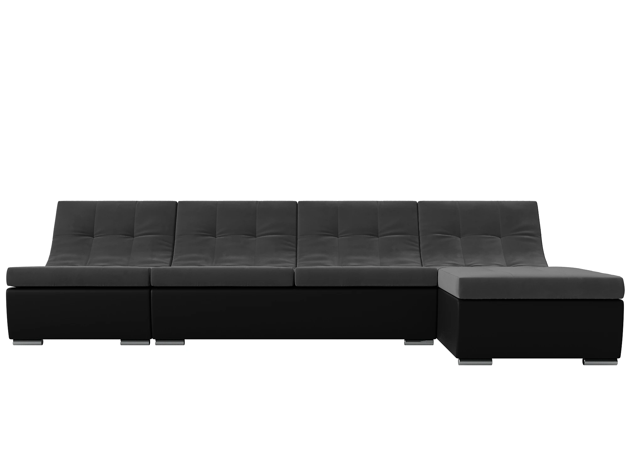 Чёрный модульный диван Монреаль Плюш Дизайн 6