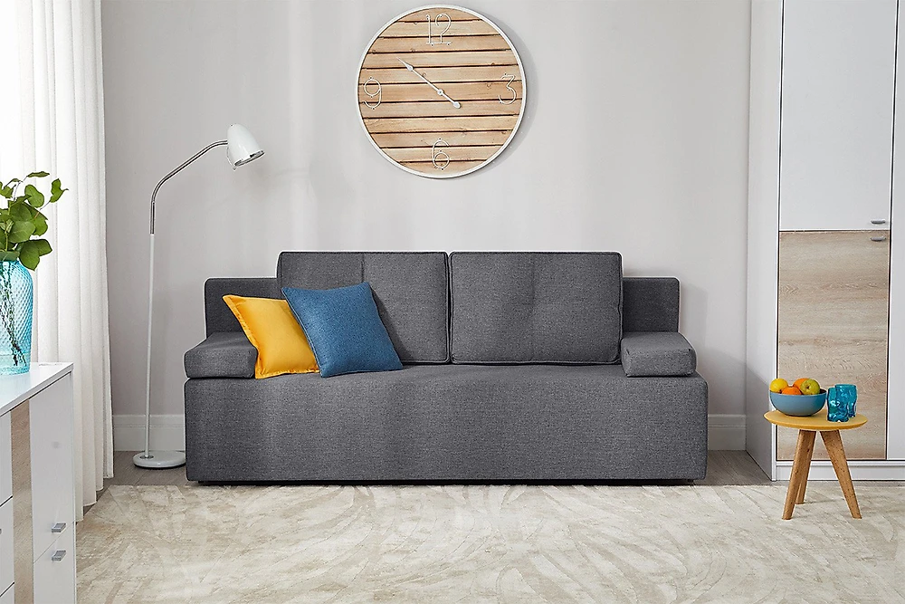 Прямой диван серого цвета Малага (Лиссабон) Дизайн 3