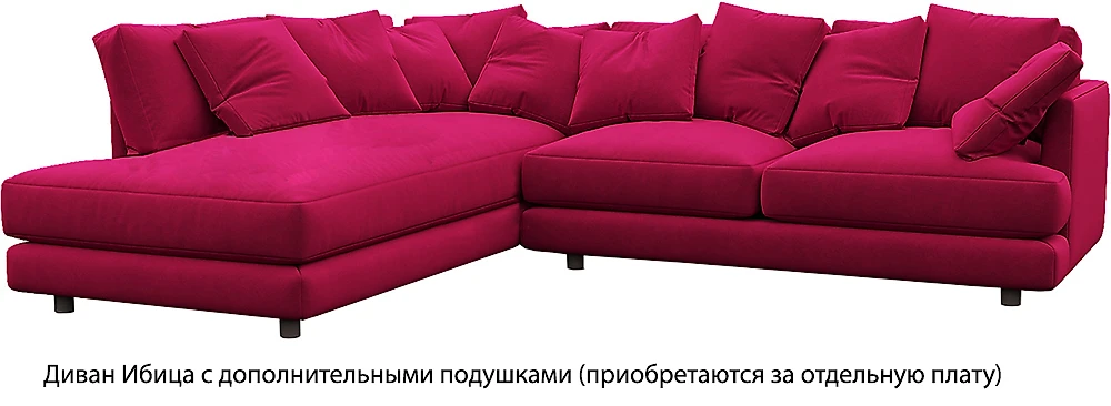 Угловой диван с ящиком для белья Ибица Бордо