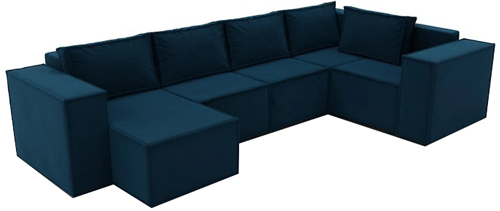 Синий модульный диван Лофт П-образный Нави