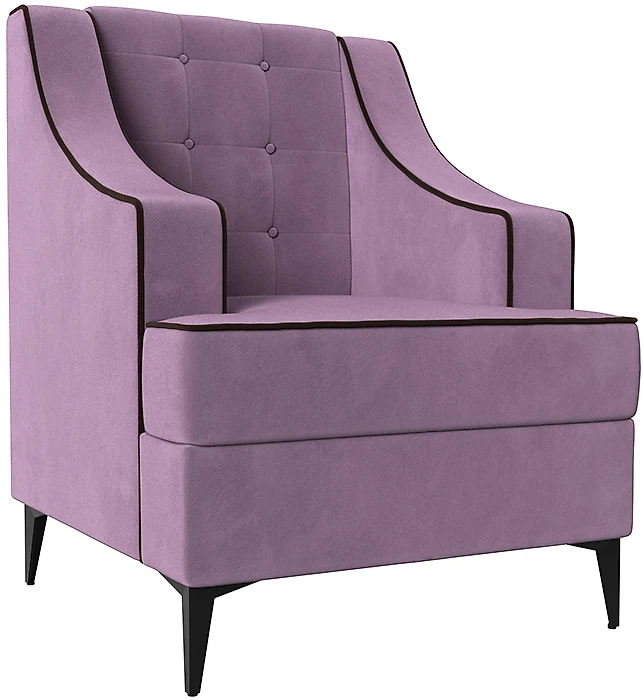 Фиолетовое кресло Марк Вельвет Сиреневый-Коричневый