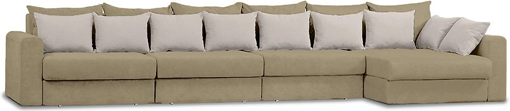 Угловой диван с ящиком для белья Модена-6 Плюш Крем