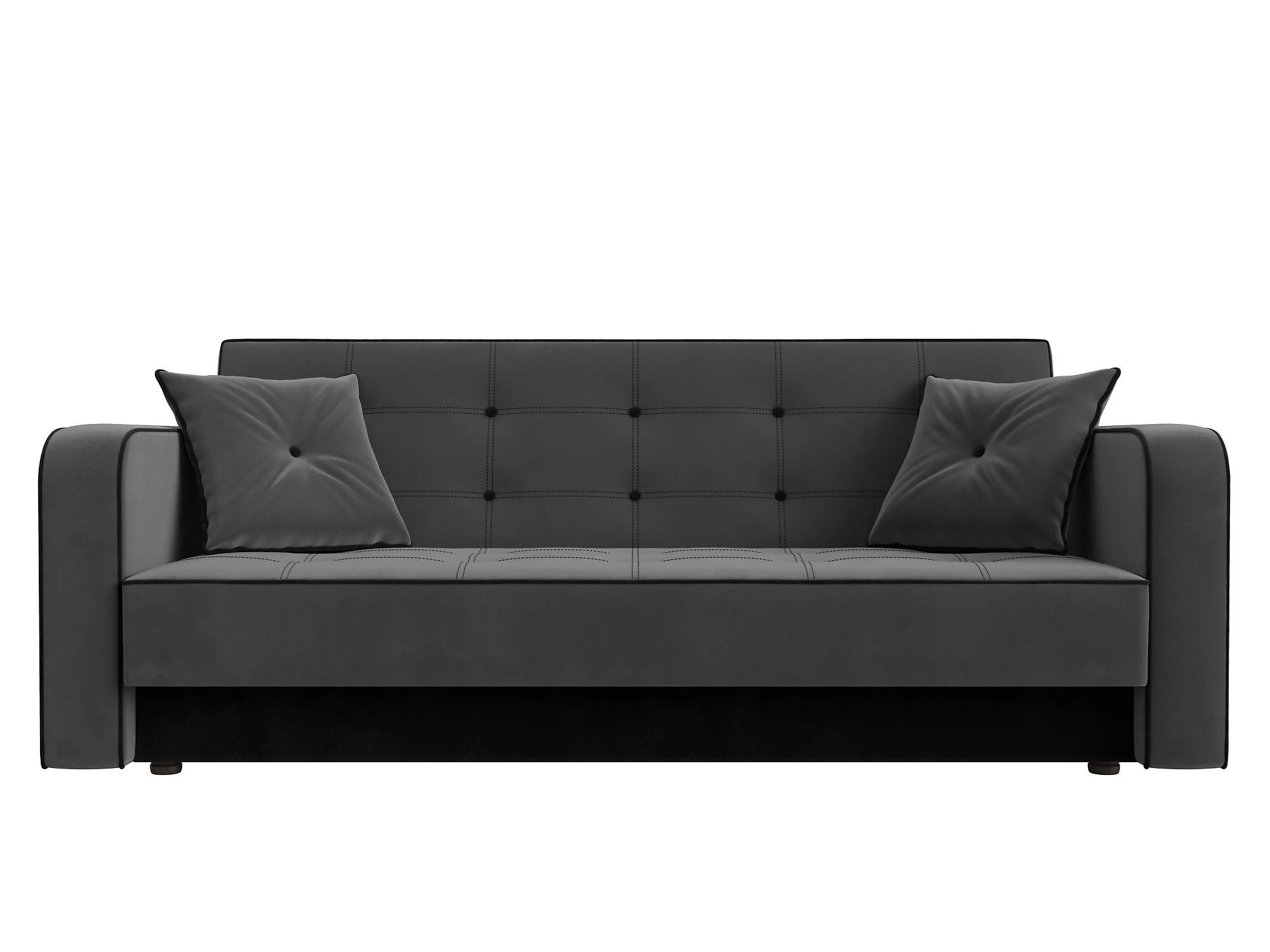 Прямой диван серого цвета Тур Плюш Дизайн 6