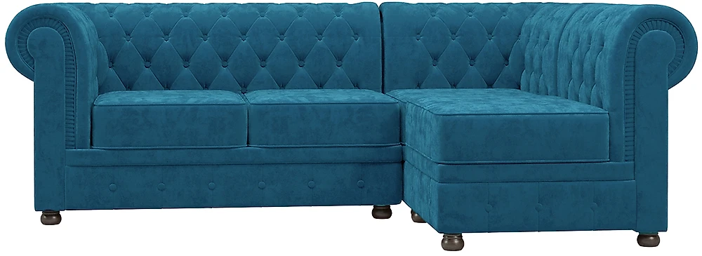 Угловой диван в классическом стиле Честерфилд Блю