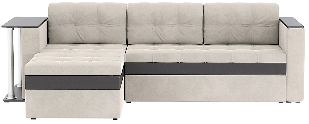 Угловой диван с левым углом Атланта Кантри Беж со столиком