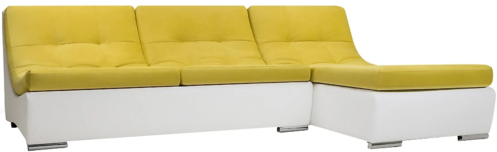 Угловой диван без подлокотников Монреаль-1 Плюш Yellow