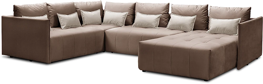 Угловой диван с ящиком для белья Чилетти П-образный Беж