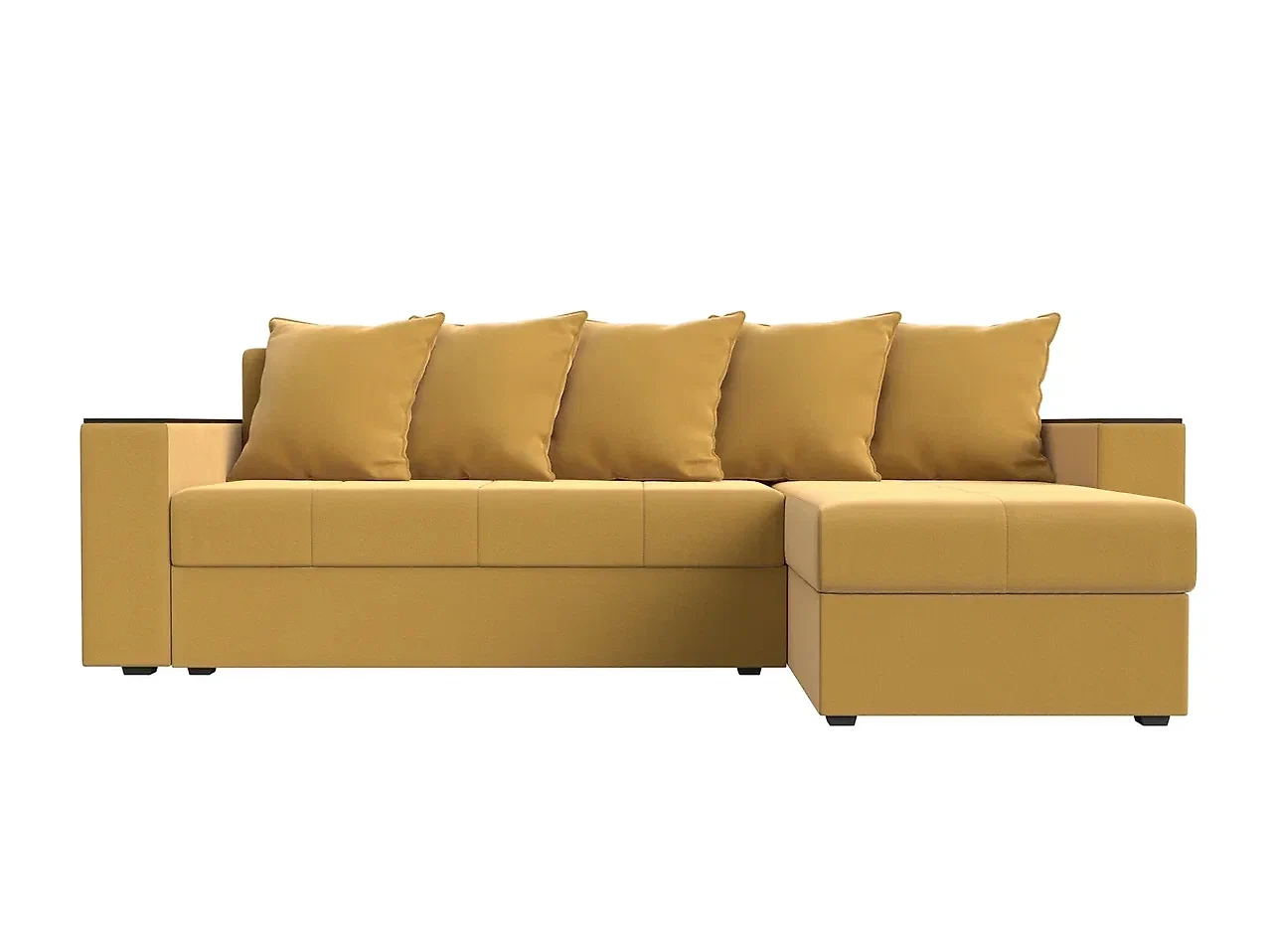Угловой диван с левым углом Дубай Лайт Вельвет Еллоу