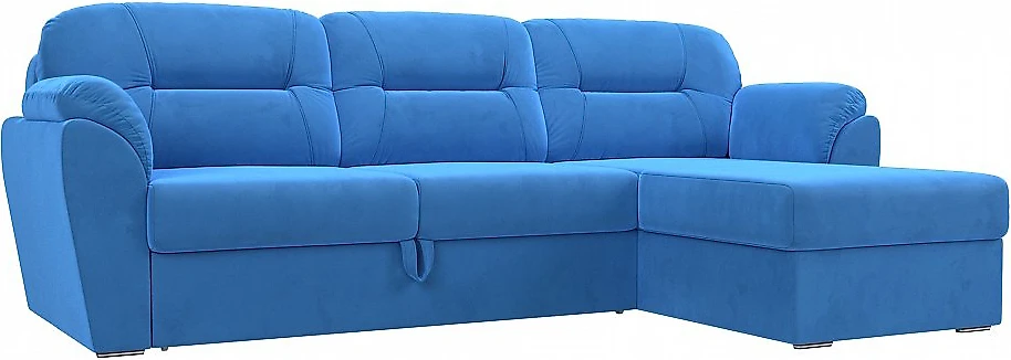 Угловой диван для гостиной Бостон Плюш Блю