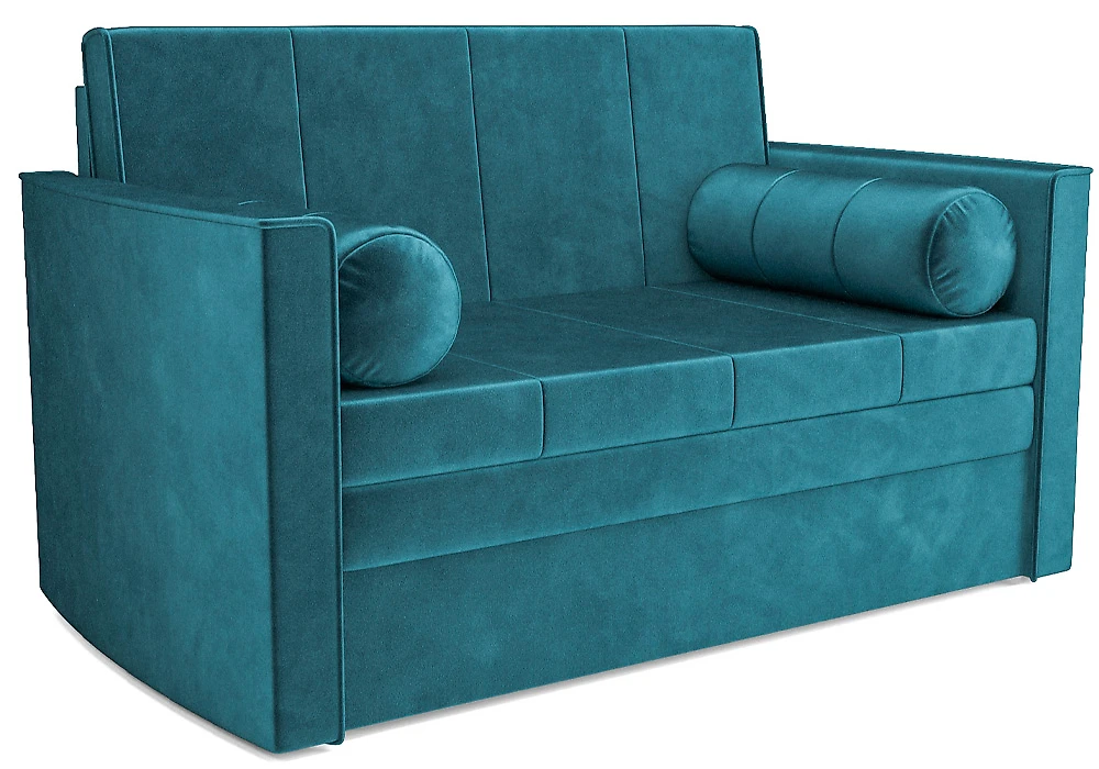 Выкатной диван с подлокотниками Санта 2 Бархат Сине-Зеленый