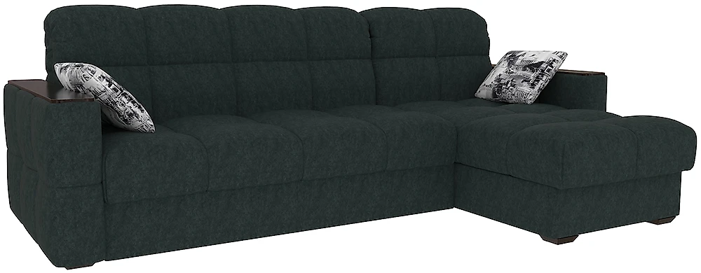 Угловой диван с подлокотниками Тахко-СП Плюш Графит