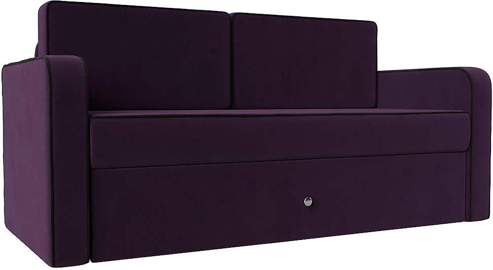Прямой диван в гостиную Смарт Велюр Фиолетовый-Черный