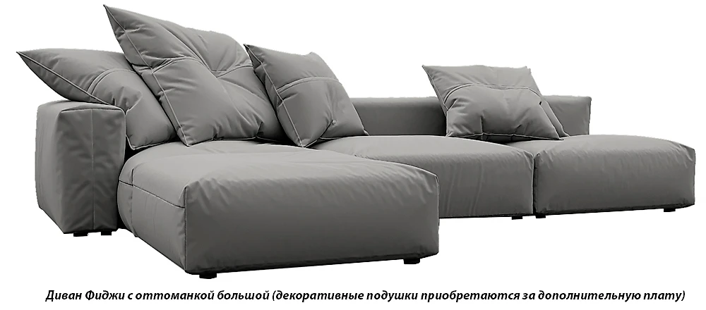 Угловой диван из ткани антикоготь Фиджи Грей