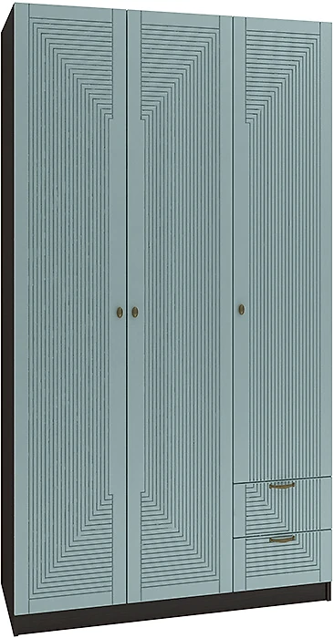 Синий распашной шкаф Фараон Т-6 Дизайн-3