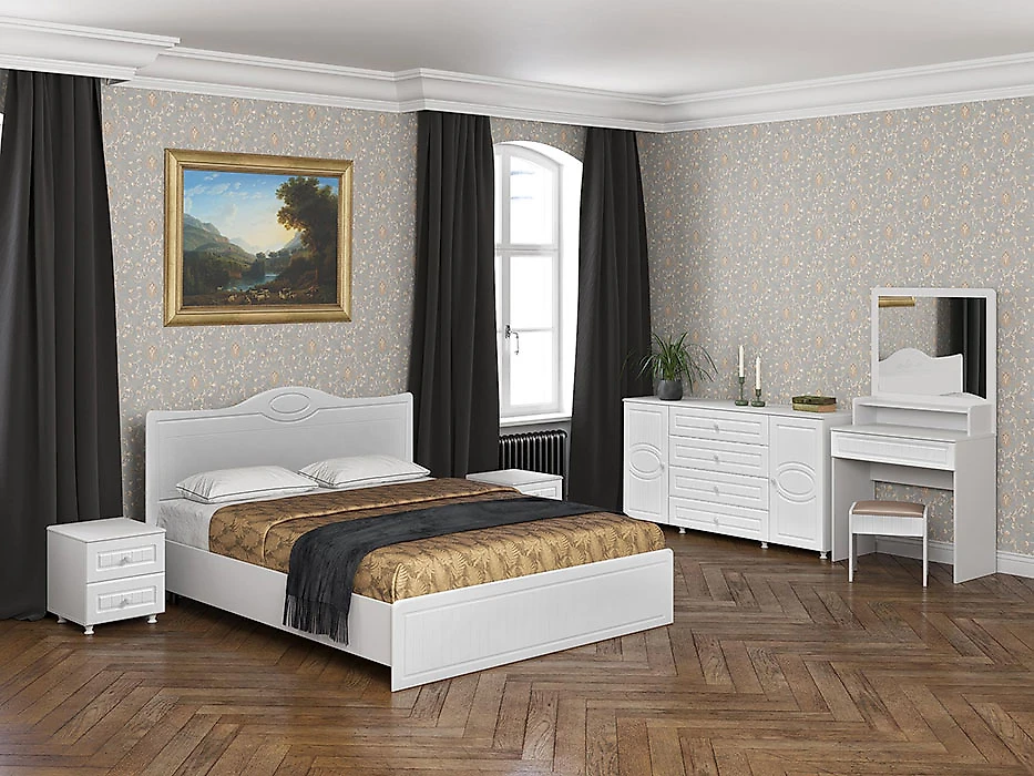 Белый спальный гарнитур Монако-5