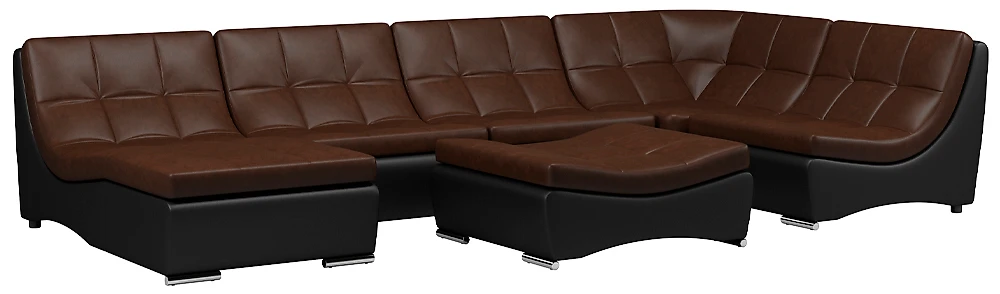 Раскладной кожаный диван Монреаль-7 Дизайн 4 кожаный