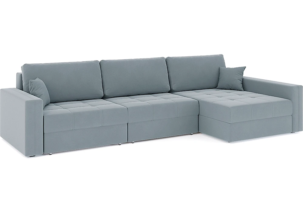 Серый угловой диван Брест-3 Плюш Лайт Грей