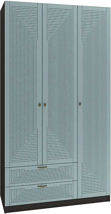 Синий распашной шкаф Фараон Т-4 Дизайн-3