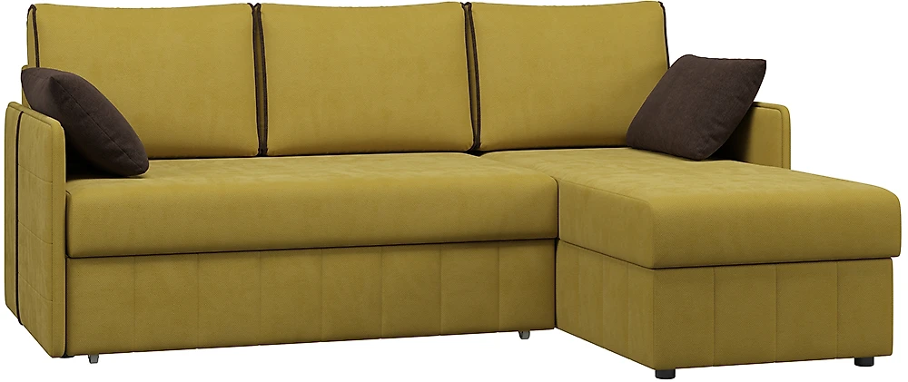 Жёлтый угловой диван  Слим Дизайн 3