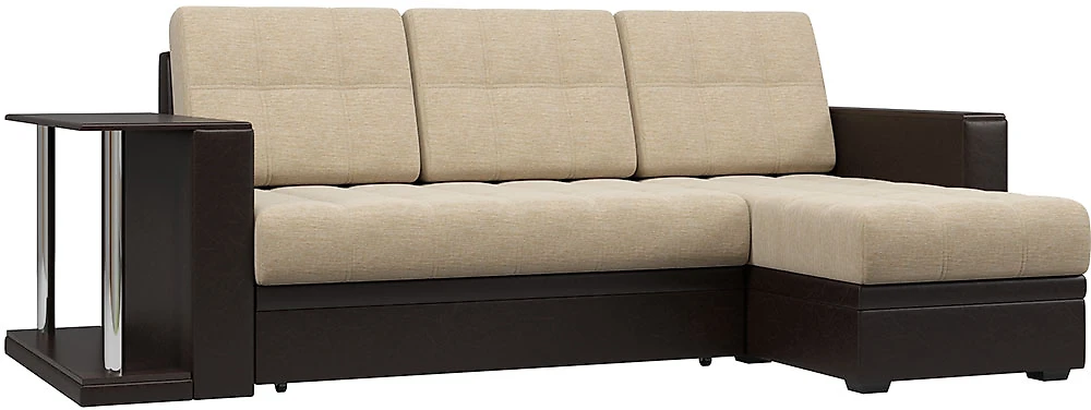 Угловой диван с подушками Атланта-эконом Сан Браун со столиком