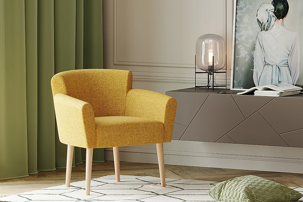 кресло желтого цвета Вирджиния Дизайн-1