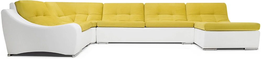 Угловой диван из ткани антикоготь Монреаль-3 Плюш Yellow