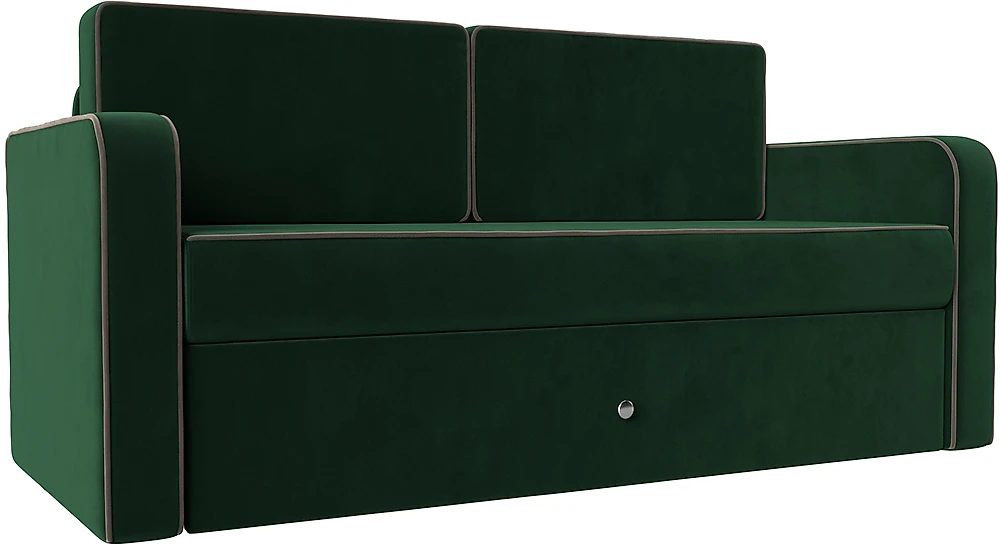 Двухместный выкатной диван Смарт Велюр Зеленый-Коричневый