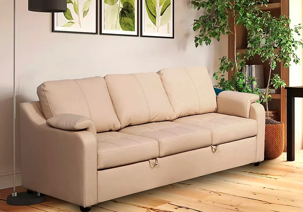 Прямой кожаный диван Берета Дизайн 7 кожаный