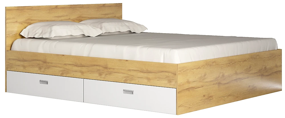Двуспальная кровать эконом Виктория-1-160 Дизайн-1