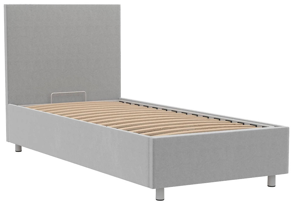 Кровать с подъемным механизмом 140х200 см Белла 90х200 с бельевым ящиком Плюш Грей
