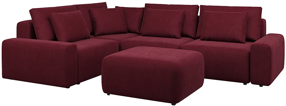Модульный диван с подушками Гунер-1 Плюш Марсал