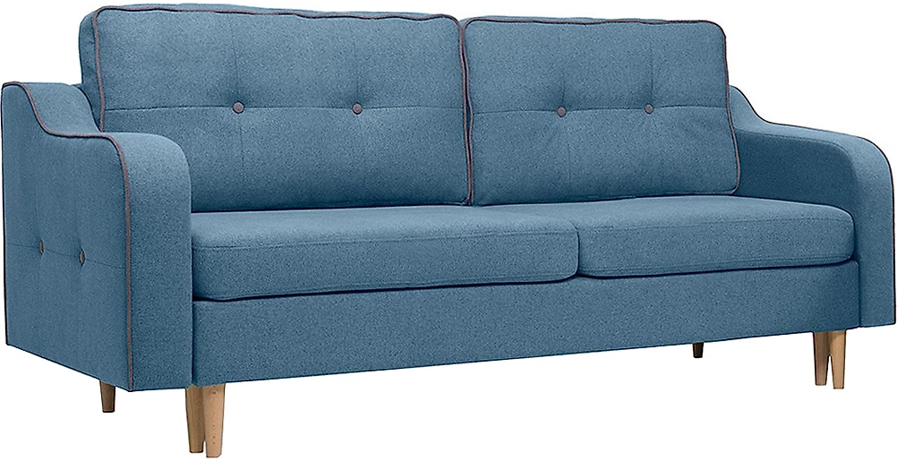 Синий прямой диван Оникс