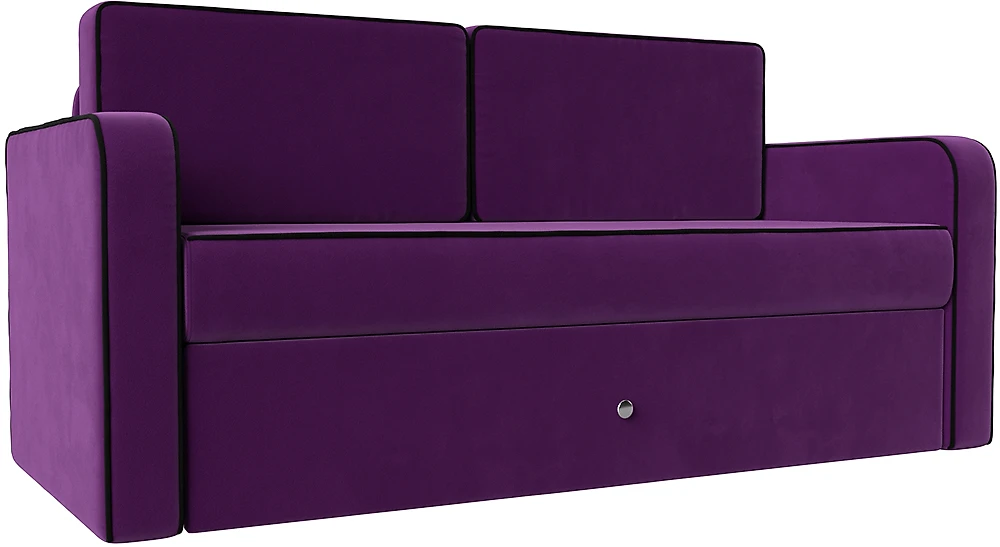 Выкатной диван 120 см Смарт Вельвет Фиолетовый-Черный