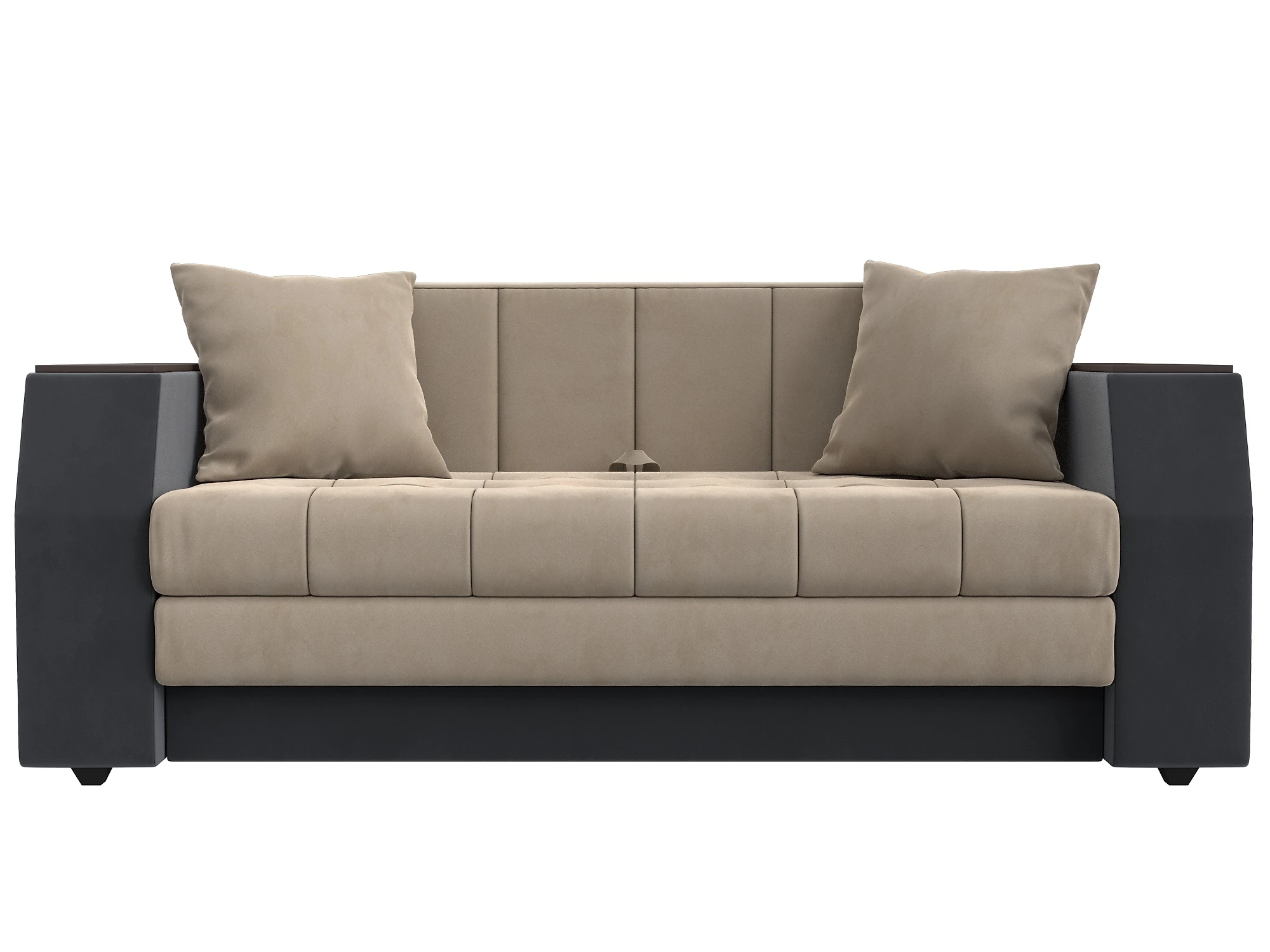 Прямой диван серого цвета Атлант мини Плюш Дизайн 13
