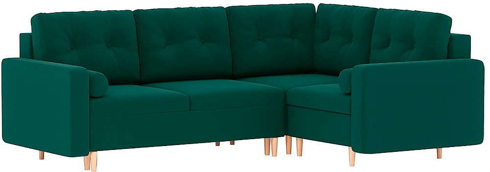 Модульный диван с оттоманкой  Белфаст Плюш Изумруд